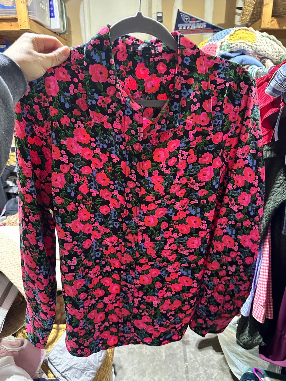 Marc Jacobs Pink Floral Button Down sz 14